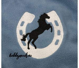 Stickdatei - springendes Pferd Hufeisen